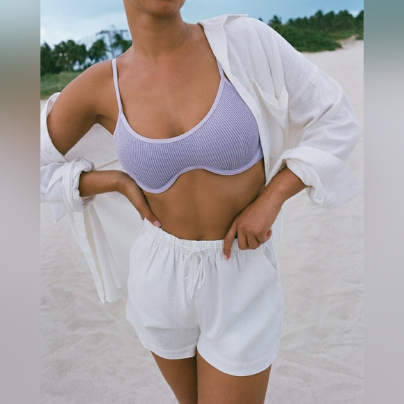 Abercrombie & Fitch Pants - NWT Abercrombie & Fitch White Linen Blend Pull On Short Sz Medium